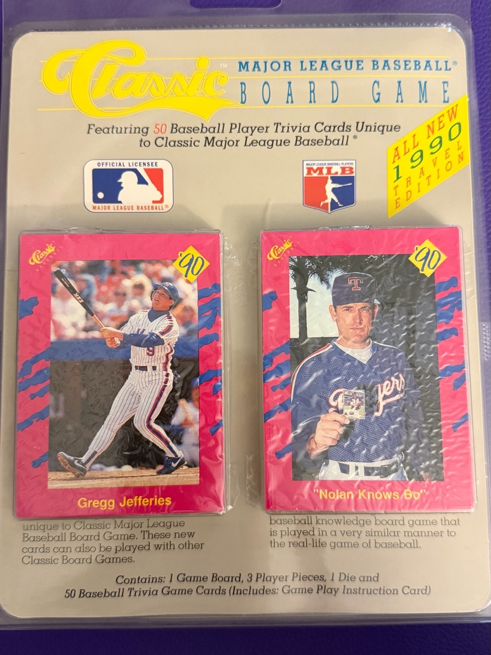 Classic 1990 Major League Baseball Cards + Board Game Travel Edition